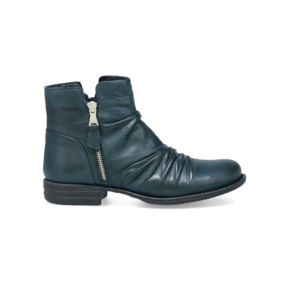 Miz Mooz Ocean Lucy Leather Ruched Ankle Boot-wide width